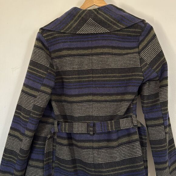 Jack by‎ BB Dakota Striped Waterfall Belted Jacket Draped Open Front Boho SMALL - Picture 9 of 11